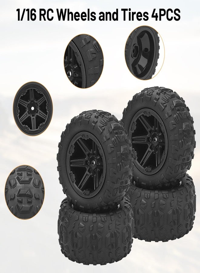 daitoku 1/16 RC Wheels and Tires, daitoku 12mm Hex Hub RC Tires RC Car Truck Wheels for 1/16 1/14 SCY MJX WL HPX HBX JJRC - Image 4